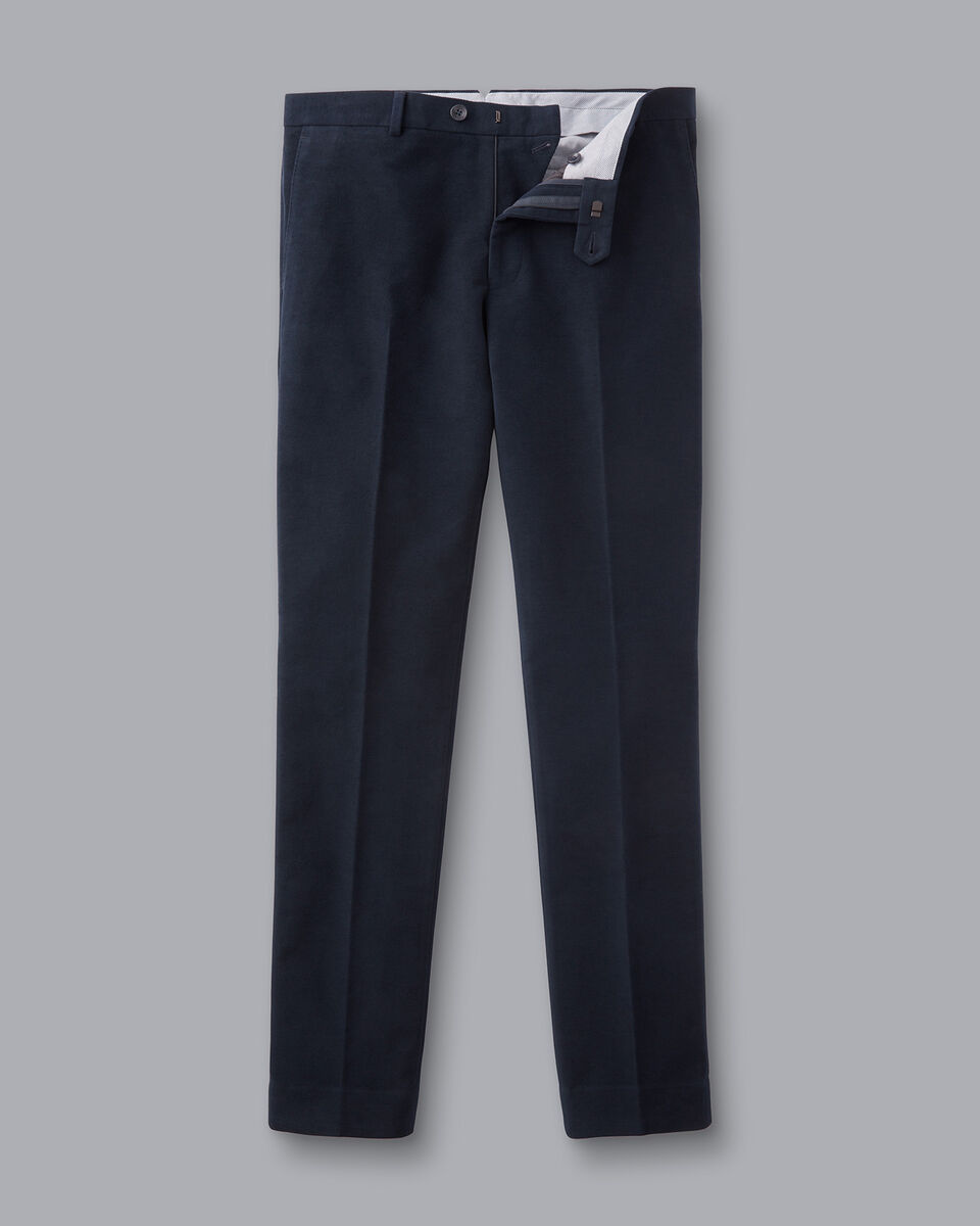 Italian Moleskin Trousers Navy Charles Tyrwhitt