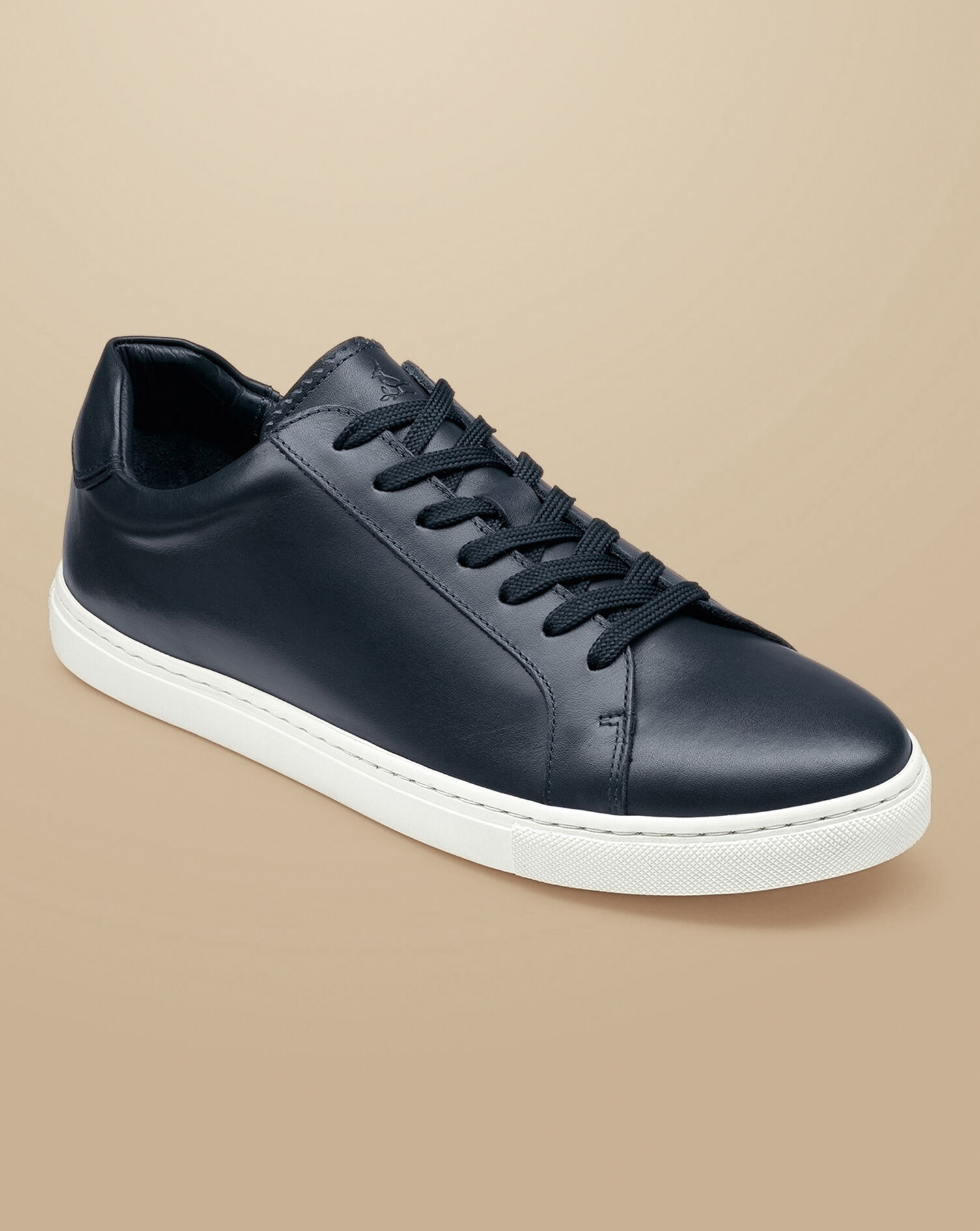 Leather Trainers - Navy | Charles Tyrwhitt