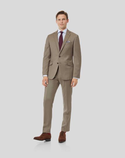 Natural Stretch Italian Suit - Stone