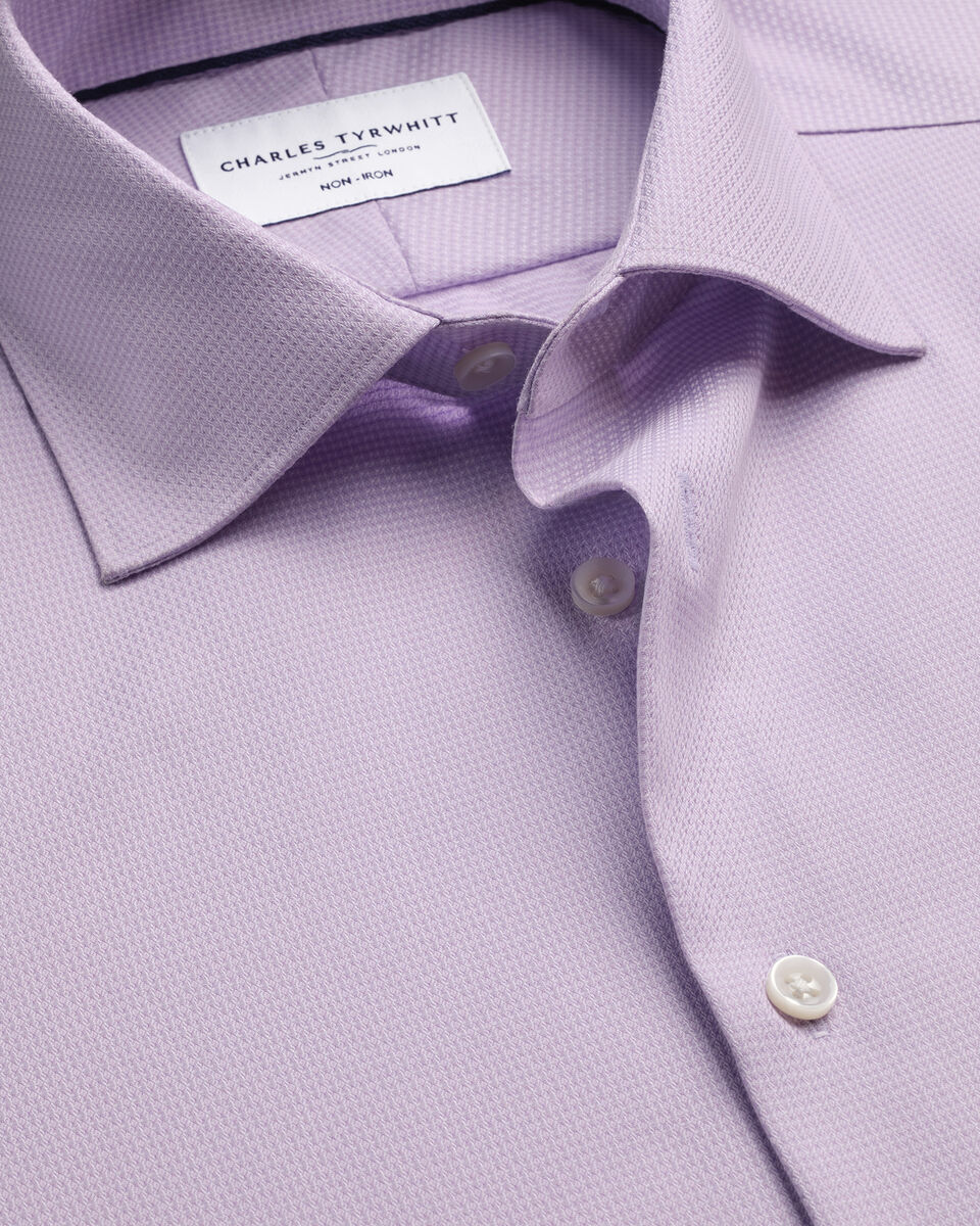 Non-Iron Stretch Texture Shirt - Lilac