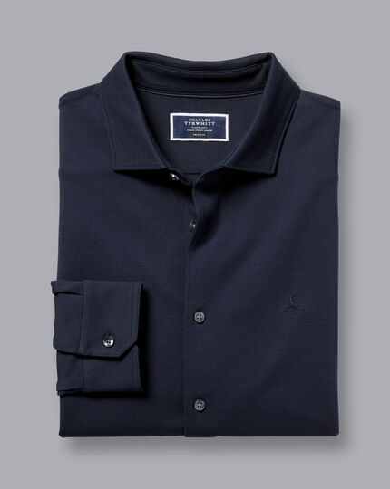 Pique Jersey Shirt - Navy