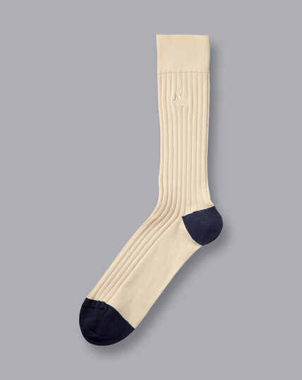 Cotton Rib Socks - Cream