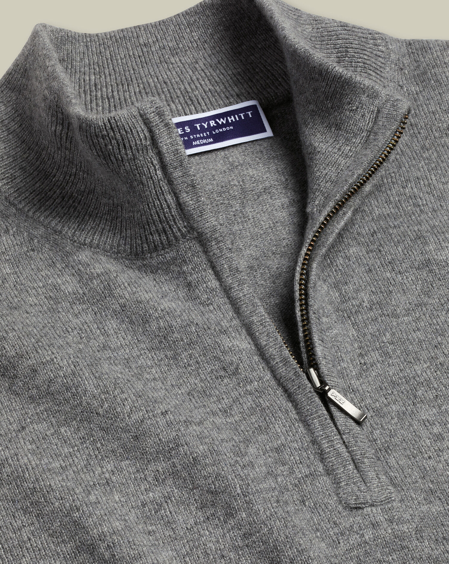 Cashmere Quarter Zip Sweater - Grey | Charles Tyrwhitt CA Cashmere Quarter Zip Sweater - Grey | Charles Tyrwhitt CA