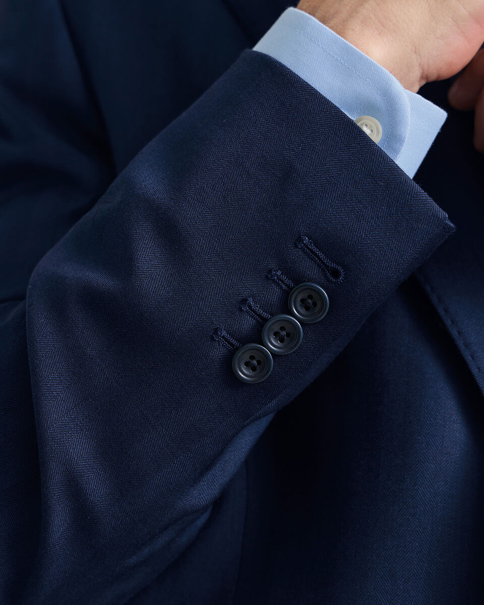 Ultimate Performance Herringbone Suit Jacket - Royal Blue