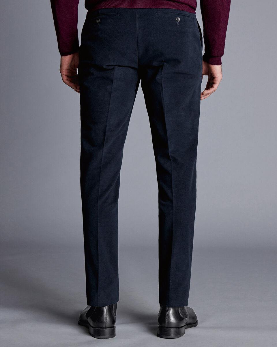 Italian Moleskin Trousers Navy Charles Tyrwhitt