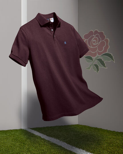England Rugby Pique Polo - Wine
