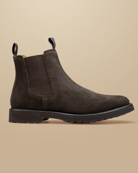 Suede Chelsea Boots - Chocolate Brown