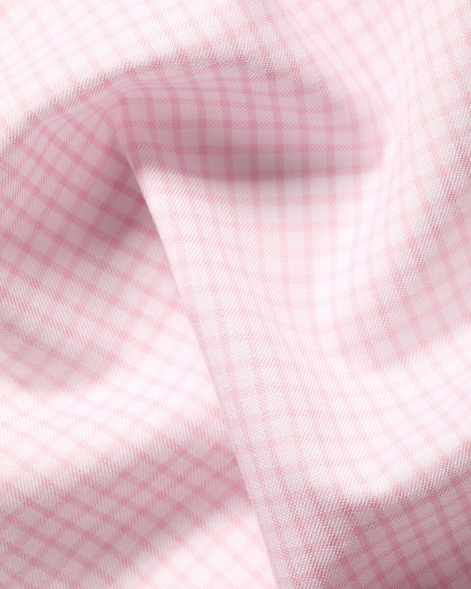 Non-Iron Twill Grid Check Shirt - Pink