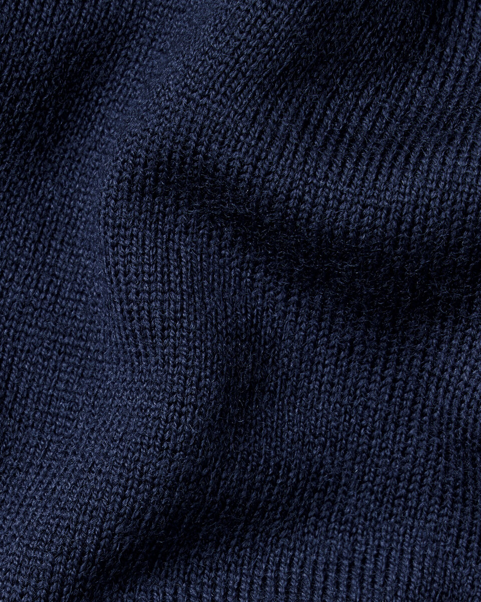 Red Roses Rugby Jumper England Rugby Red Rose Merino Zip Neck Jumper - Navy | Charles Tyrwhitt