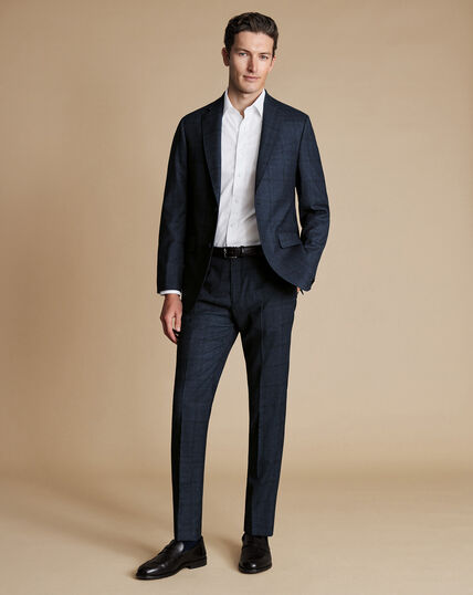 Ultimate Performance Prince of Wales Check Suit - Steel Blue