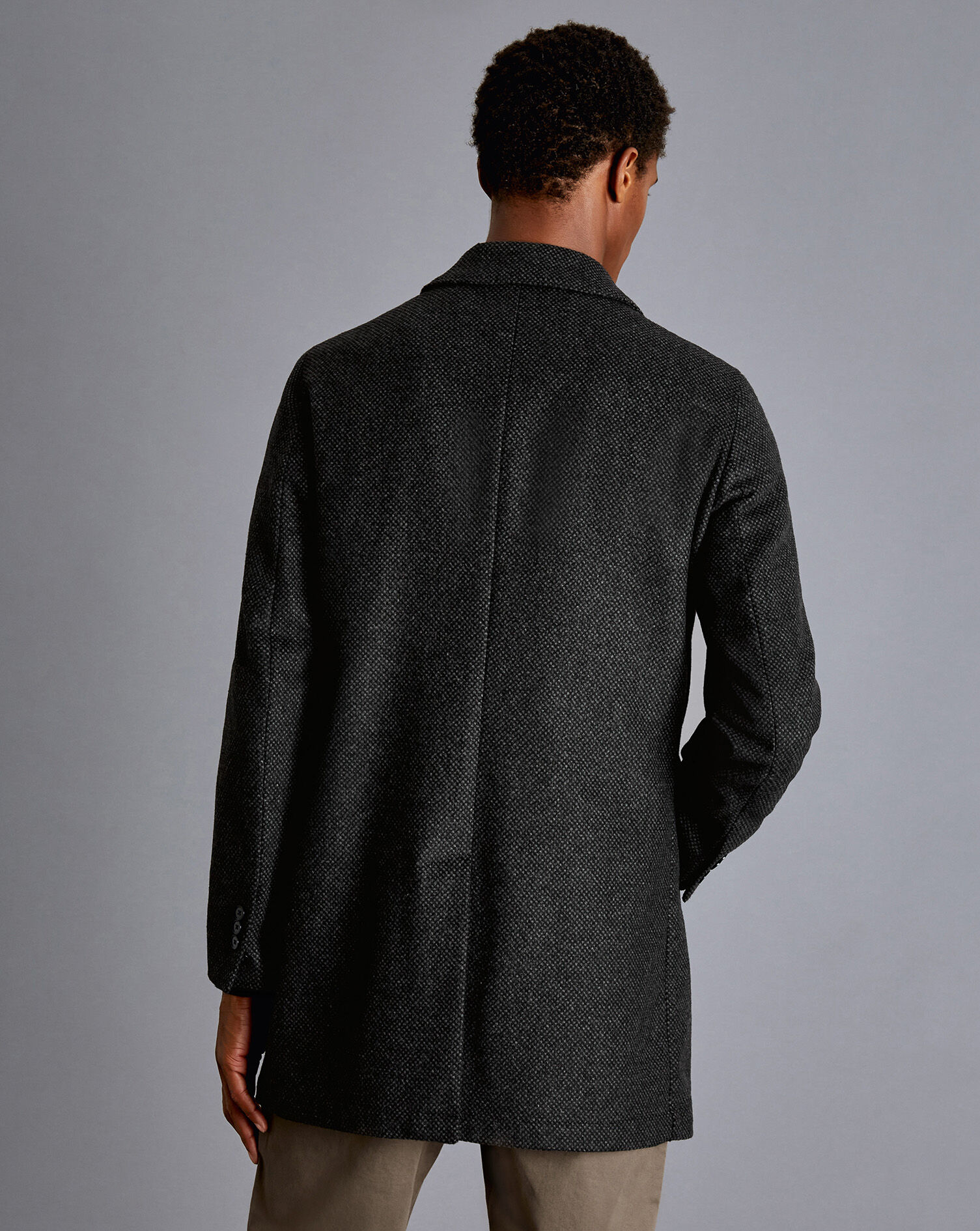 Birdseye Car Coat - Charcoal | Charles 