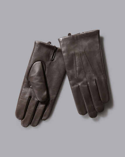Leather Touch Screen Gloves - Dark Chocolate