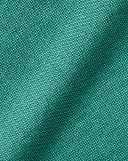 Cotton Linen Short Sleeve Shirt - Green