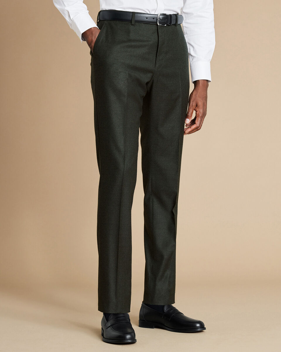 Italian Flannel Suit - Forest Green