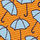 open page with product: Raining Cats And Dogs Print Silk Tie - Orange