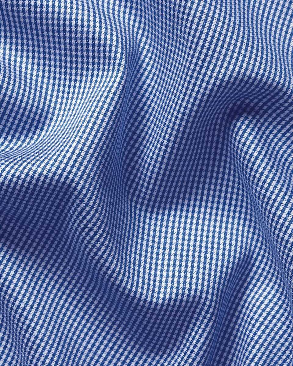 Non-Iron Twill Puppytooth Shirt - Royal Blue