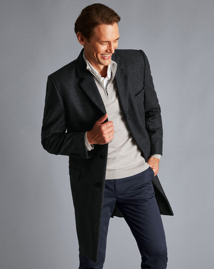 Italian Wool Cashmere Overcoat - Charcoal