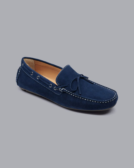 Suede Driving Loafers - Blue