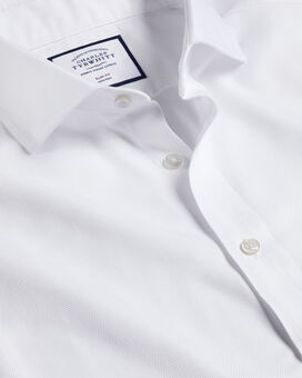 Cutaway Collar Non-Iron Herringbone Shirt - White