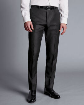 British Luxury Stripe Suit Trousers - Charcoal Grey