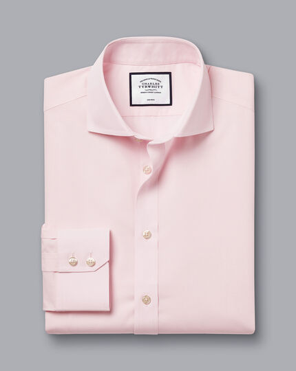 Cutaway Collar Non-Iron Poplin Shirt - Pink
