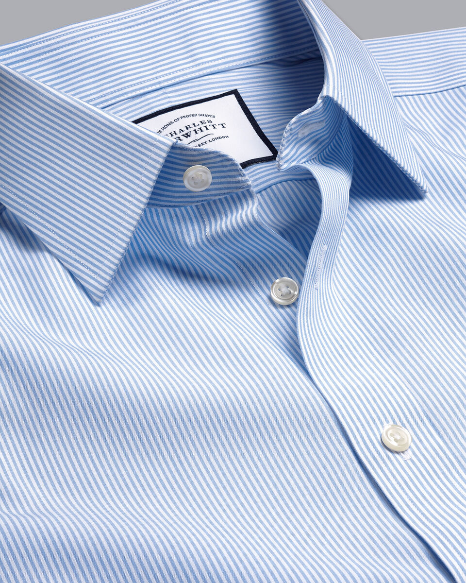 Non-Iron Bengal Stripe Shirt - Sky Blue | Charles Tyrwhitt