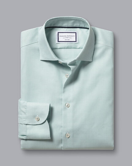 Non-Iron Rectangle Stretch Texture Shirt - Spearmint Green