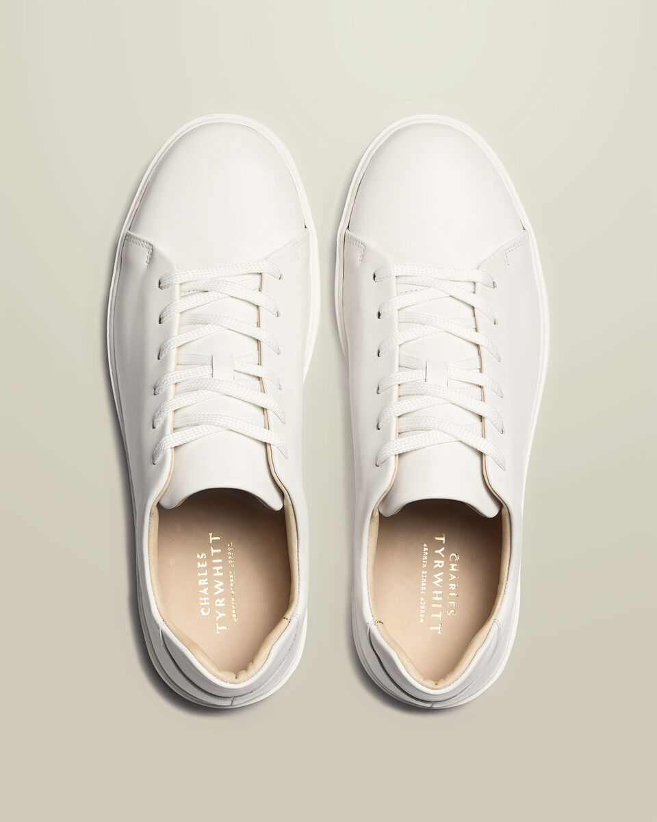 Baskets &eacute;l&eacute;gantes en cuir - Blanc
