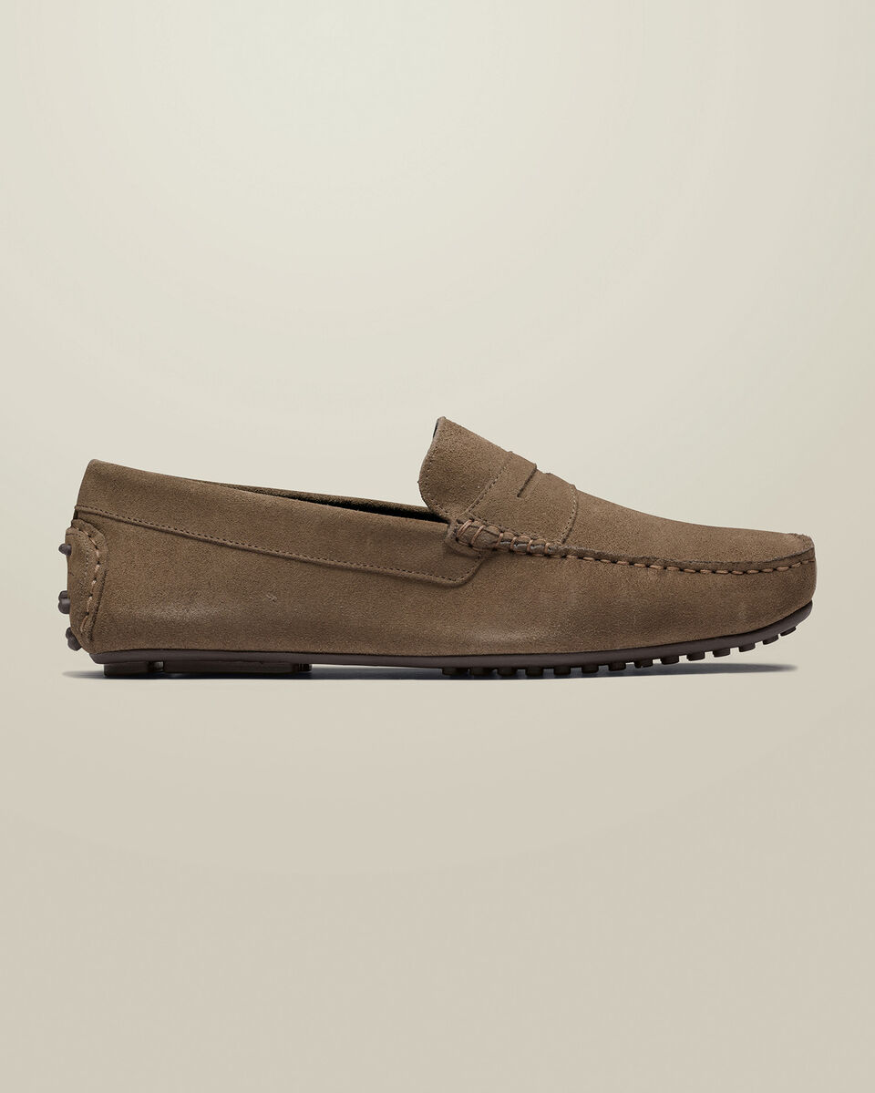 Wildleder-Mokassins&nbsp;- Taupe