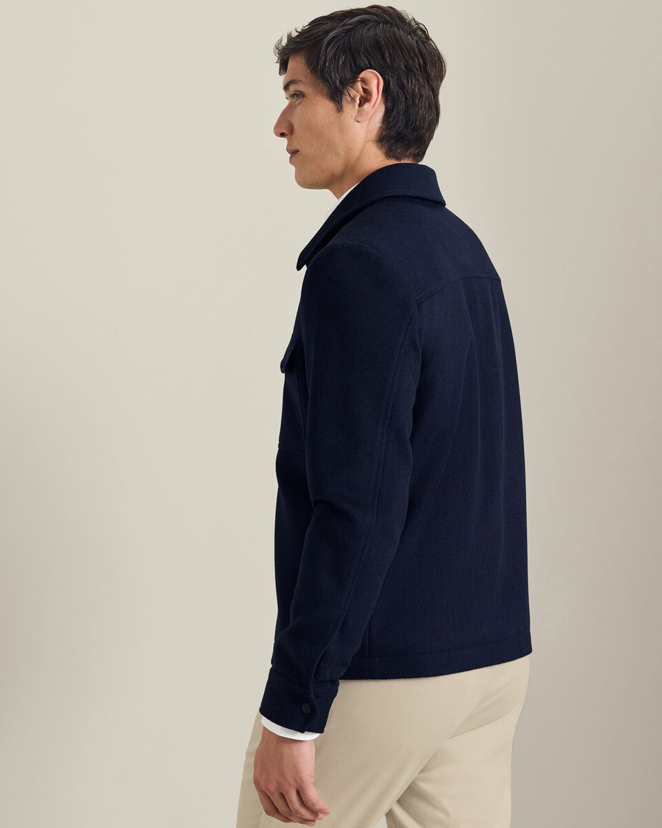 Veste Harrington en Laine - Bleu Marine