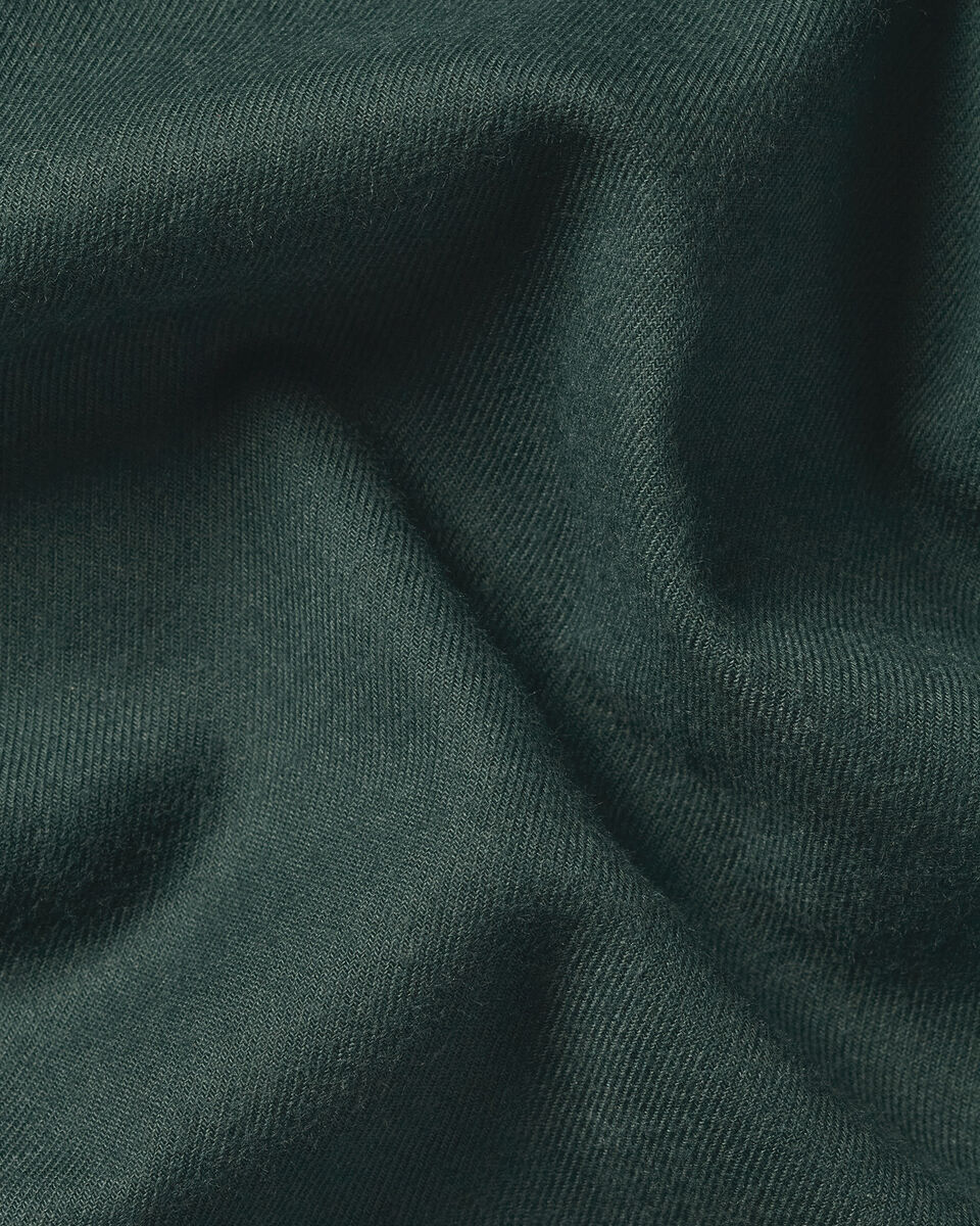 Chemise en flanelle bross&eacute;e - Vert for&ecirc;t
