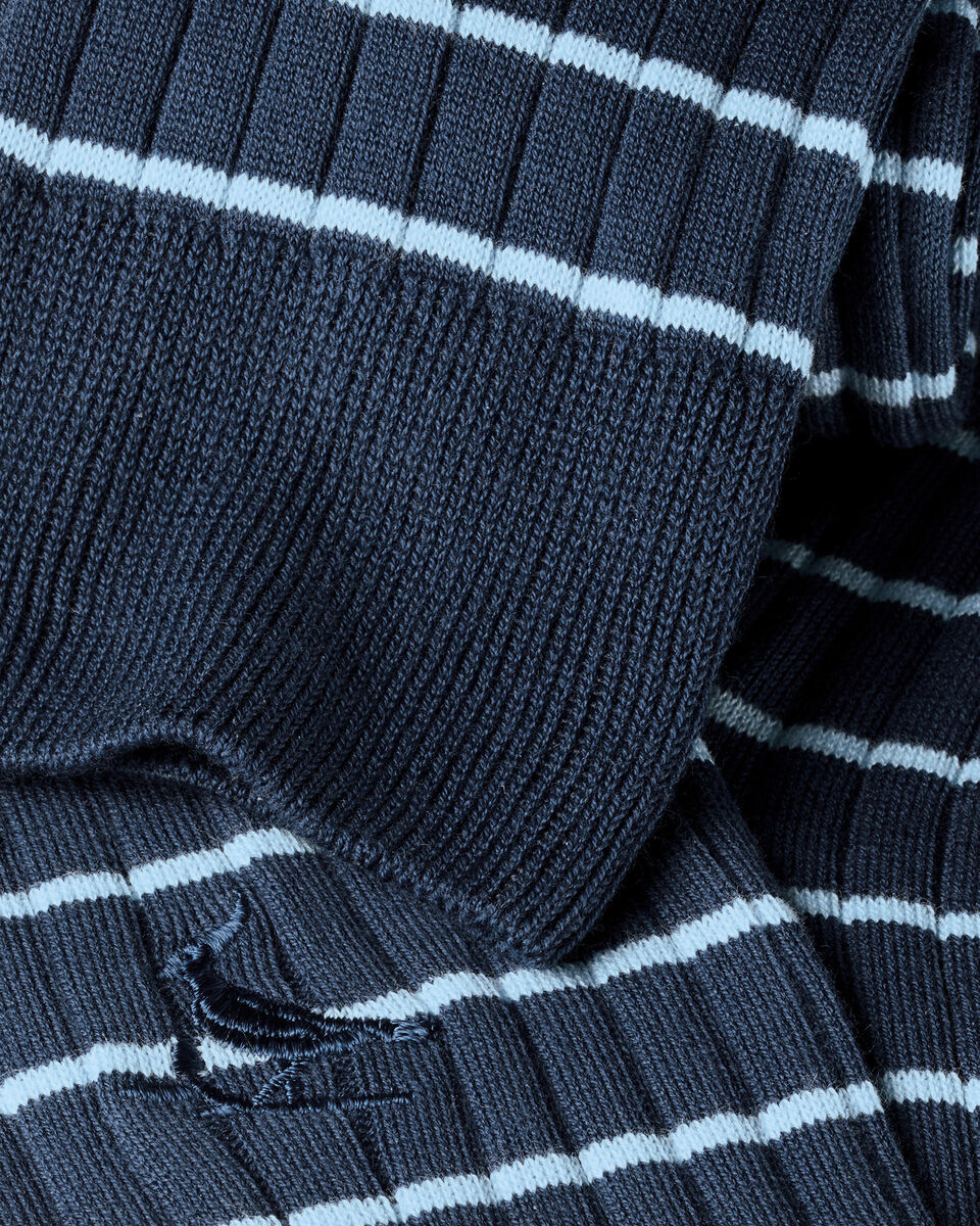 Stripe Cotton Rib Socks - French Blue