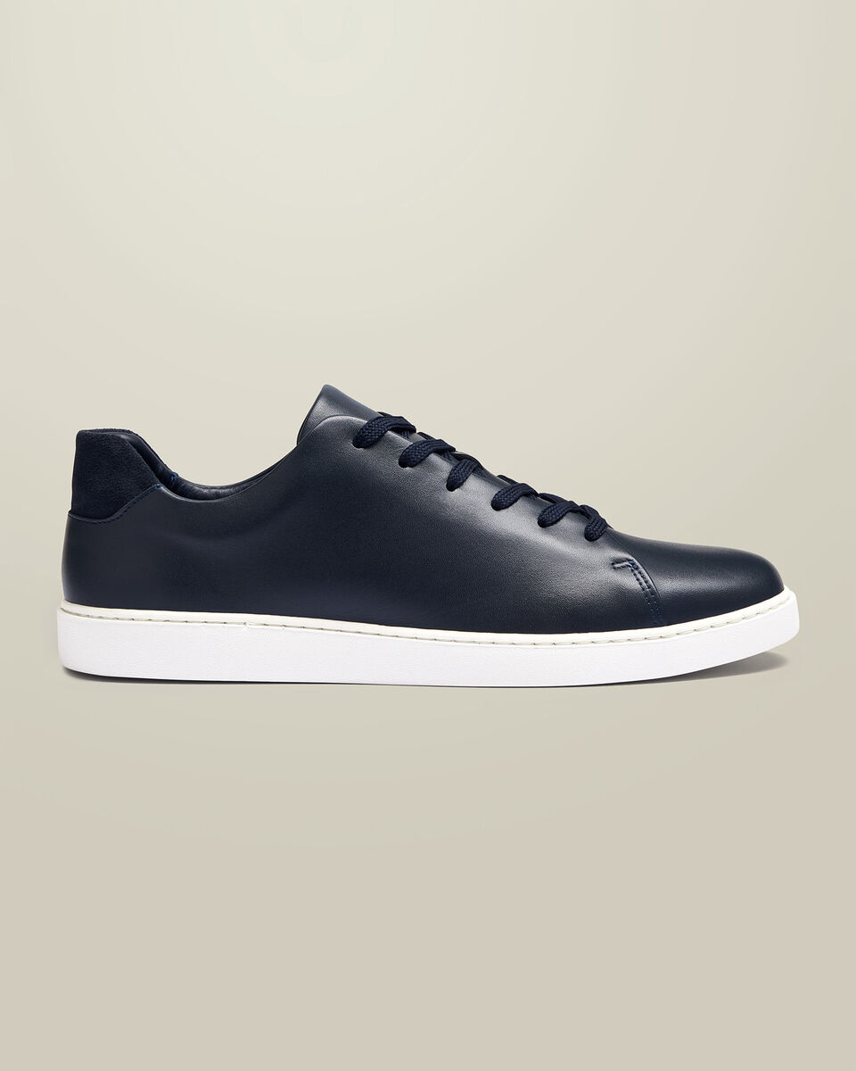 Leather Smart Sneakers - Navy