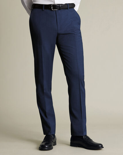 Italian Puppytooth Suit Trousers – Ink Blue