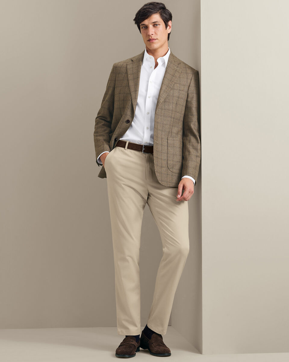 Veste de costume de luxe italienne Prince-de-galles - Camel