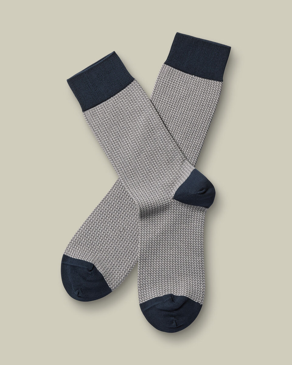 Puppytooth Socks - Silver Grey