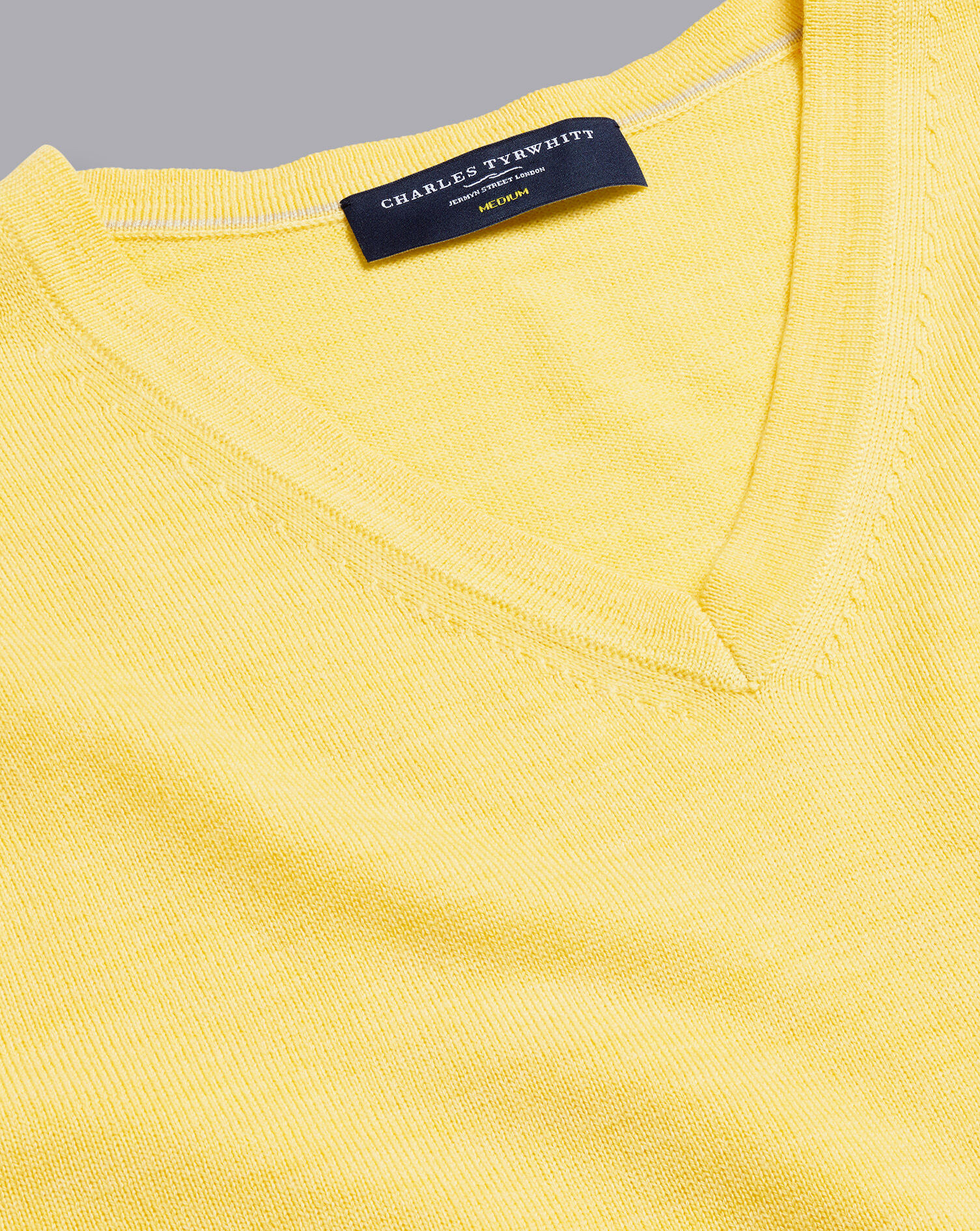 Merino V-Neck Jumper - Lemon | Charles 