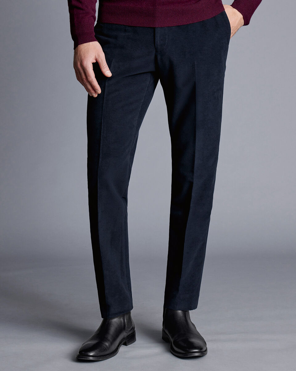 Italian Moleskin Trousers Navy Charles Tyrwhitt