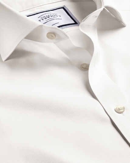 Men's Charles Tyrwhitt Twill Jersey Casual Shirt - White Size XXXL Cotton
