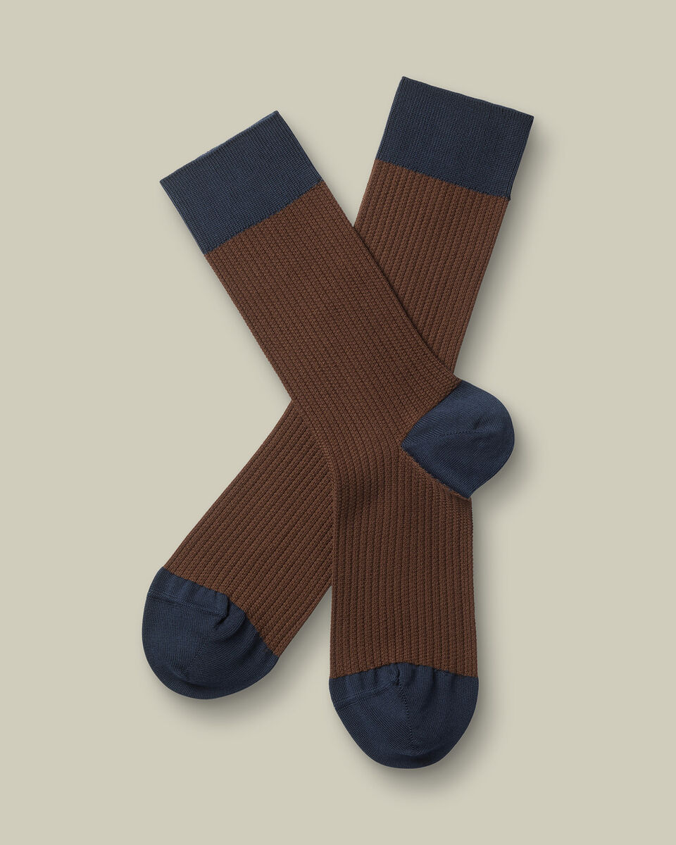 Cotton Textured Socks - Camel