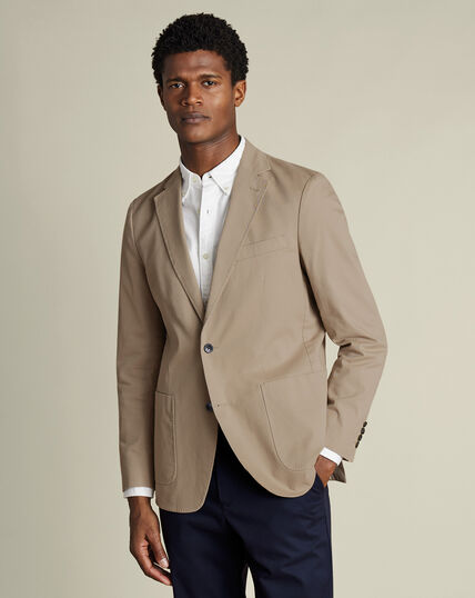 Taupe Cotton Stretch Jacket