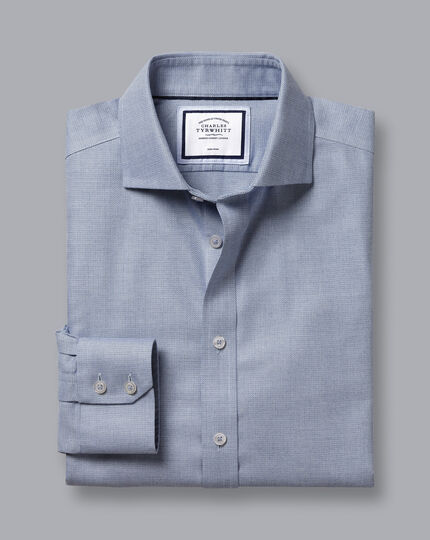 Cutaway Collar Non-Iron Richmond Weave Shirt - Indigo Blue