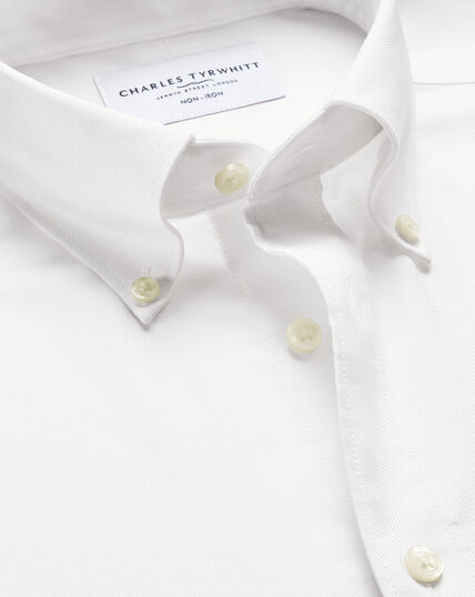 Camisa De Oxford El&aacute;stica Sin Plancha - Blanca