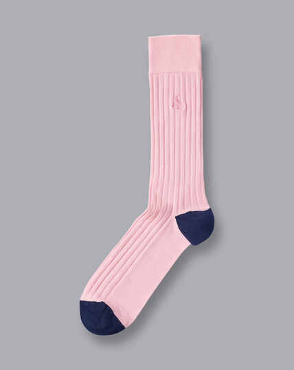 Cotton Rib Socks - Light Pink