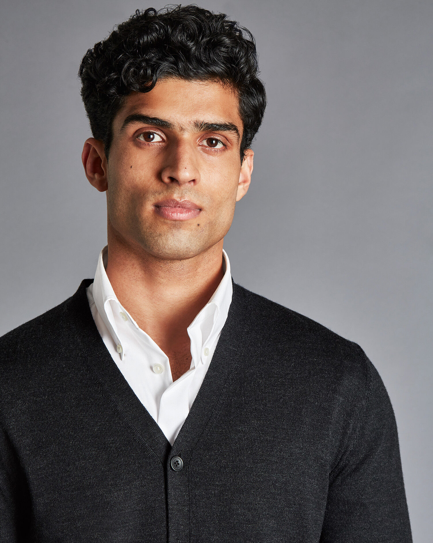 Merino Cardigan - Charcoal Grey 