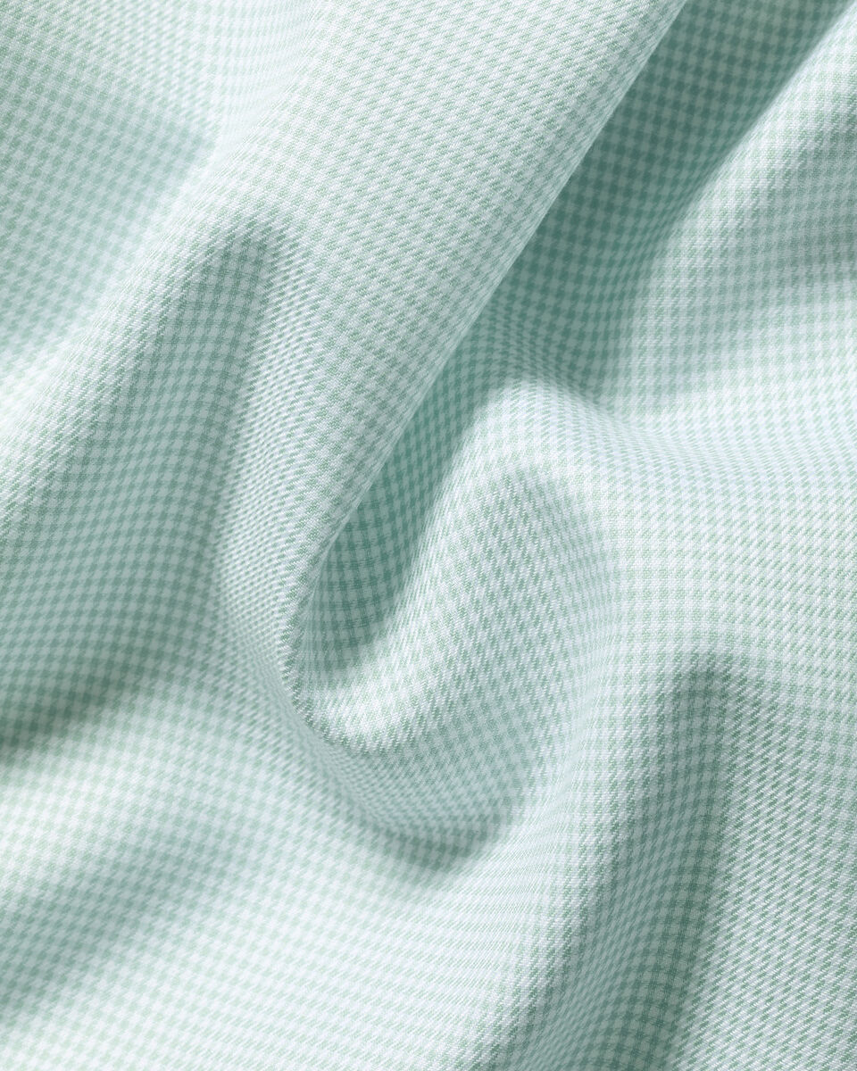 B&uuml;gelfreies Twill-Hemd mit Hahnentrittmuster&nbsp;- Gr&uuml;n