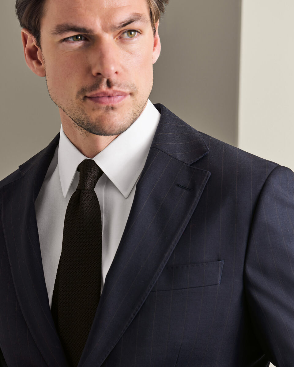Stripe Suit Jacket - Dark Navy