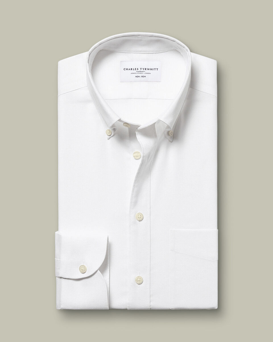 Non-Iron Stretch Oxford Shirt - White