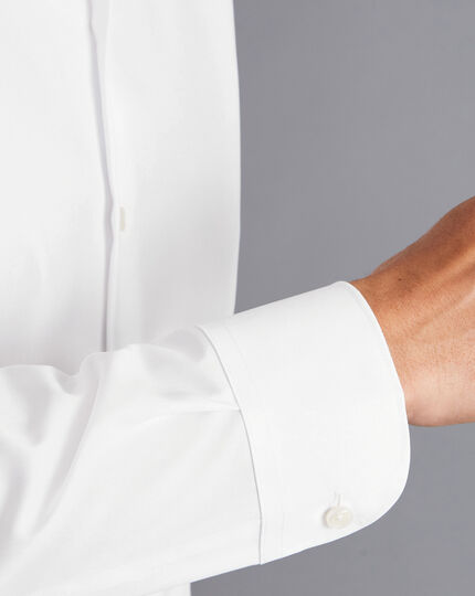 Bügelfreies Hemd mit Button-down-Kragen - Weiß