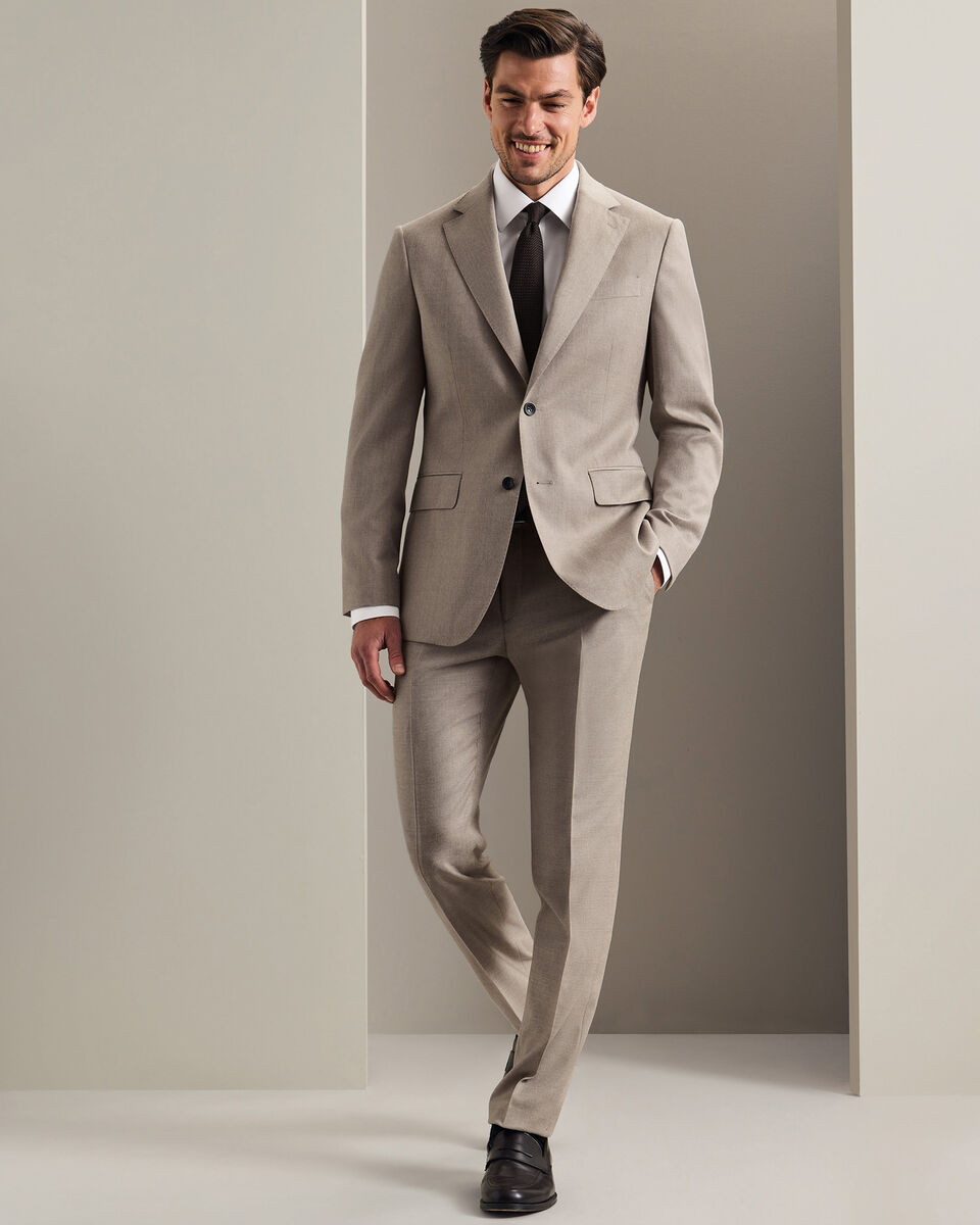 Italienischer Luxus-Flanellanzug - Taupe